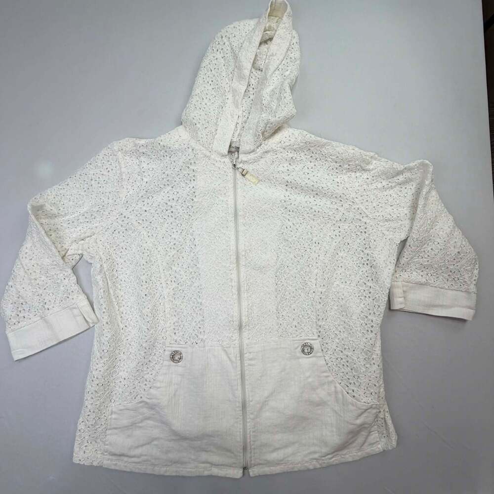 Draper's & Damon's White Lace Zip-Up Hoodie Jacket